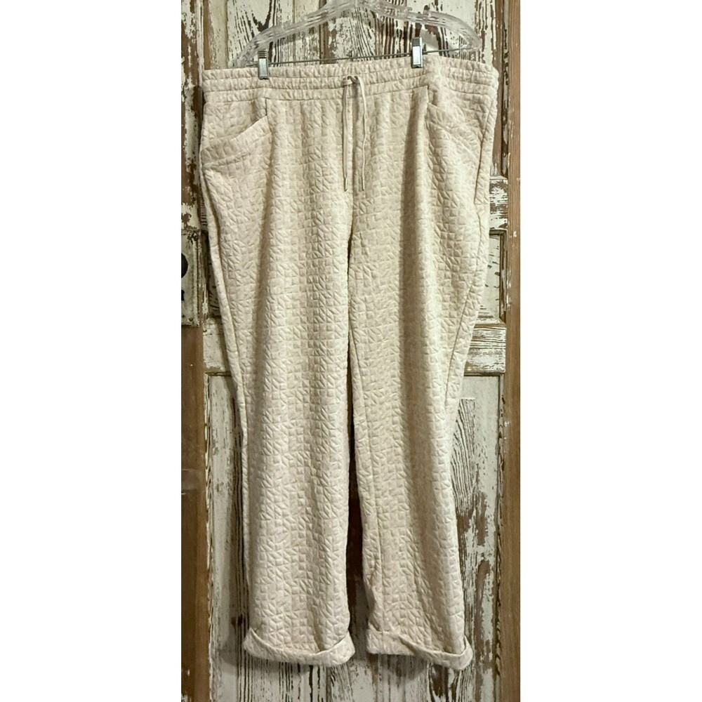 Liz Claiborne Light Beige Quilted Jogger-Style Pants - XXL (20)